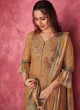 Shagufta Dark Fawn Chanderi Silk Salwar Kameez