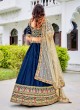 Navy Blue Ferrari Silk Lehenga Choli