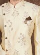 Simple Cream And Brown Color Art Silk Indo-Western