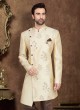 Simple Cream And Brown Color Art Silk Indo-Western