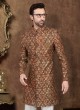 Art Silk Printed Indo-Western In Brown