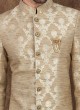 Raw Silk Golden Cream Color Indo-Western