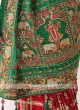 Red And Green Gharchola Saree