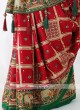 Red And Green Gharchola Saree