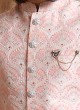 Wedding Wear Pink Embroidered Nehru Jacket Set
