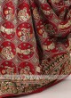 Red And Green Gajji Silk Wedding Saree