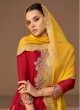 Zari Embroidered Readymade Punjabi Suit With Dupatta