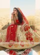 Silk Lehenga Choli In Cream And Red