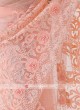 Peach Color Net Saree