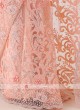 Peach Color Net Saree