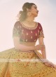 Silk Lehenga Choli In Mustard Yellow And Maroon