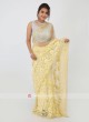 Lemon Yellow Net Saree