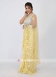 Lemon Yellow Net Saree