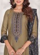 Shagufta Pant Style Olive Green Salwar Kameez