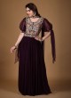 Georgette Readymade Designer Anarkali Suit in Wine