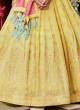 Yellow And Pista Green Lehenga Choli With Contrast Dupatta