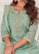 Shagufta Salwar Kameez In Sea Green Color