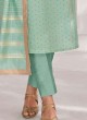 Shagufta Salwar Kameez In Sea Green Color