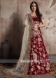 Maroon Velvet Silk Lehenga Set