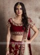 Maroon Velvet Silk Lehenga Set