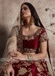 Maroon Velvet Silk Lehenga Set