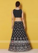 Black Embroidered Art Silk Lehenga