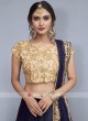 Velvet Silk Embroidered Lehenga