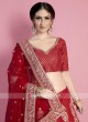 Art Silk Red Lehenga Choli for Bride