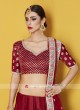 Maroon Velvet Silk Lehenga Set