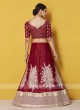 Maroon Velvet Silk Lehenga Set