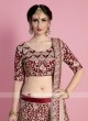 Velvet Silk Maroon Lehenga for Dulhan