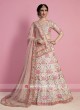 Peach Flower Embroidered Lehenga