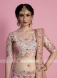 Peach Flower Embroidered Lehenga