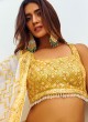 Stunning Yellow Lehenga Choli With Sequins Work