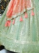 Pista Green Chiffon Lehenga Choli With Sequins Work