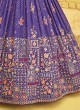Violet Chiffon Sequins Embellished Lehenga Choli