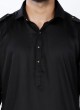 Black Modal Silk Pathani Suit