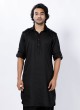 Black Modal Silk Pathani Suit