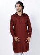 Wedding Wear Pathani Suit In Maroon Color