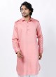 Pathani Suit For Men In Light Pink Color