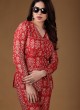 Ethnic Red Georgette Printed Palazzo Suit