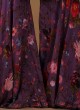 Purple Chiffon Sharara Suit With Floral Print