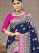 Traditional Art Silk Saree In Navy Blue