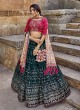 Sequins Work Lehenga Choli In Bottle Green