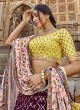 Georgette Lehenga Choli In Yellow And Wine Color