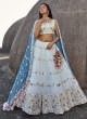 Floral Embroidered Lehenga Choli In Off White Color