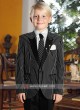 Boys Black Striped Suit