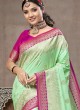 Wedding Wear Pista Green Color Saree