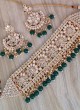 Green And Gold Chokar Necklace Set For Women