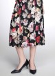 Black A-Line Kurti With Floral Printed Detail
